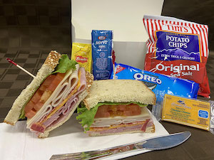 Turkey, Ham & Bacon Club Sandwich with String Cheese, Bagged Chips & Oreo Cookies